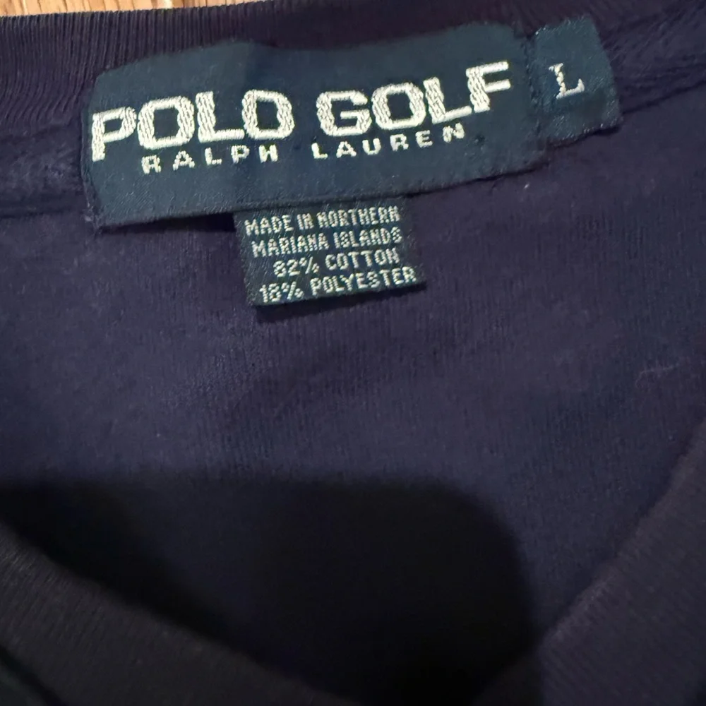 Ralph Lauren Polo Golf Deep Blue V Neck Sweatshirt Vest Size L Bermuda Run